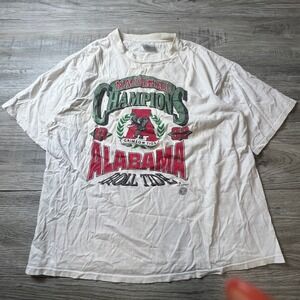 Flint River Tees Alabama T-Shirt Mens XL White 1992 National Champions Vintage